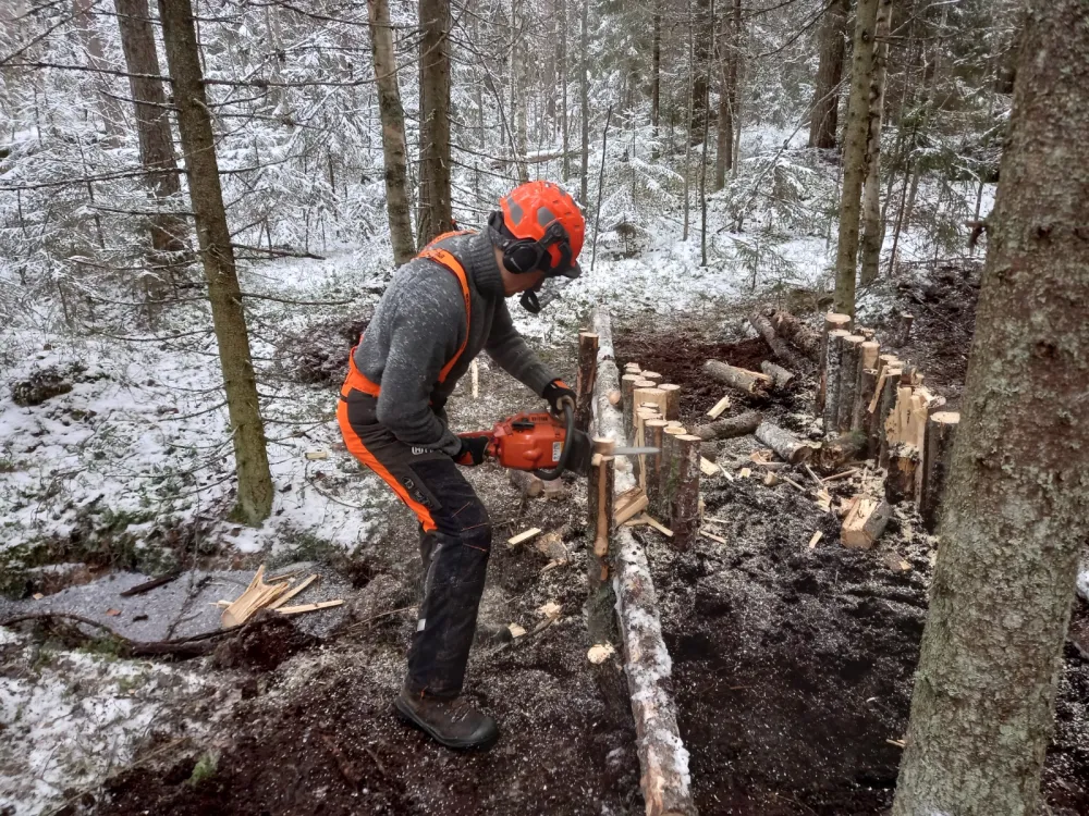 Suon ennallistamistalkoot talvella